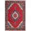 Tapis rouge rétro en laine noué à la main Tabriz Ricky - 9 pi 10 po x 13 pi 1 po