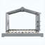Lit simple pour enfant en forme de maison avec lit gigogne et tablettes de rangement latérales, gris