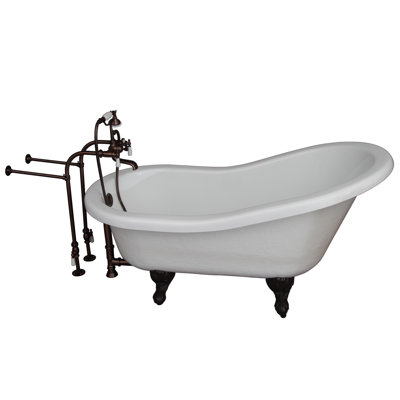 60'' x 30'' Soaking Acrylic Bathtub with Faucet