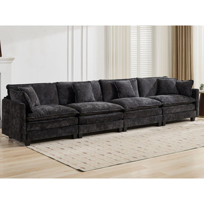 Schmucker Modular Oversized Deep-Seat Cloud Sofa, Modern Double-Layer Cushion Cloud Couch