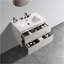 Meuble-lavabo mural blanc brillant de 30 po avec lavabo en céramique et trois trous de robinet, grand meuble-lavabo flottant de rangement pour salle de bain moderne, pré-assemblé