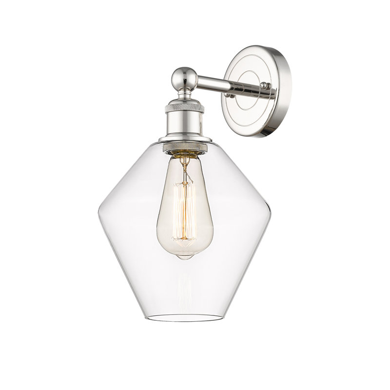 Amylea Steel Armed Sconce, Clear, Polished Nickel