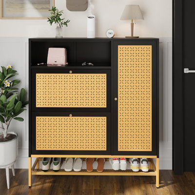 Armoire de rangement pour chaussures avec 2 tiroirs rabattables