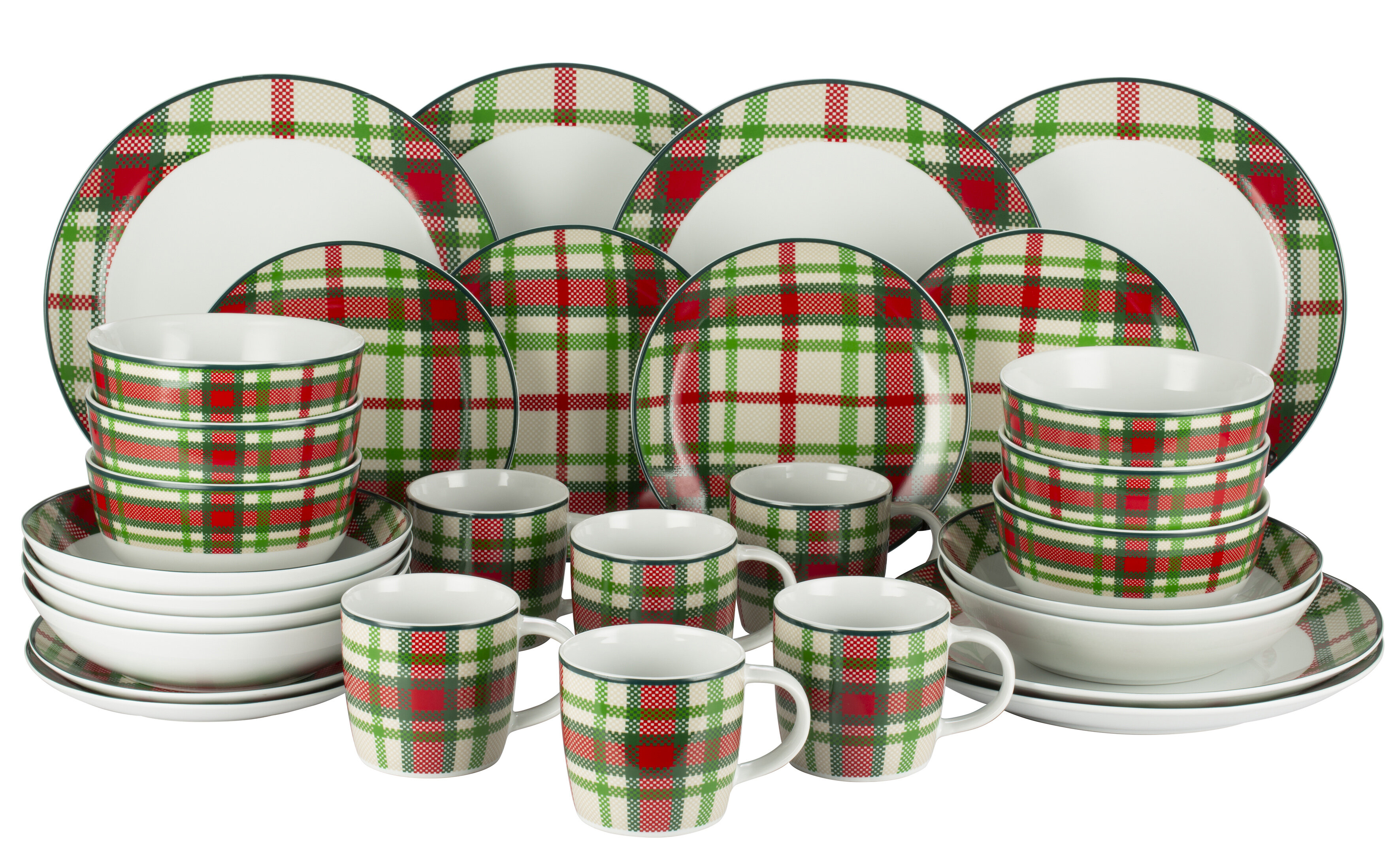 Plaid dinnerware sets hotsell