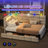 Upholstered Twin Size Daybed With Storage 2 Drawers And Charging Station, Day Bed Frame With LED Lights And Storage Headboard, No Box-Spring Needed