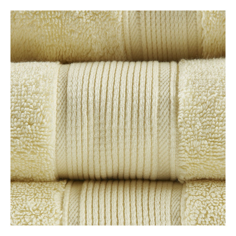 Ensemble de 8 serviettes 100 % coton avec traitement antimicrobien - Jaune, Yellow