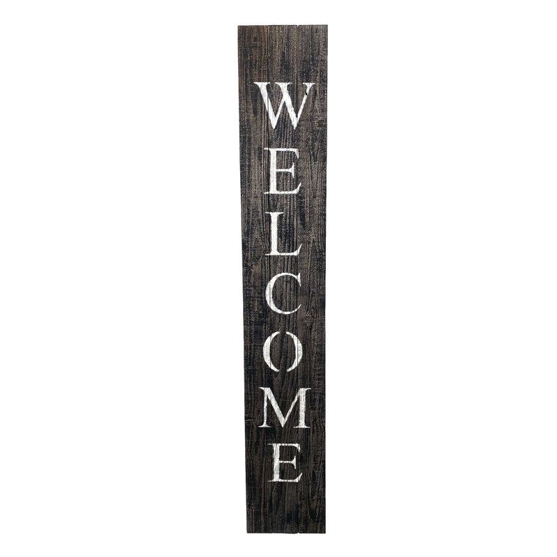 Décoration murale Welcome, Noir rustique / blanc