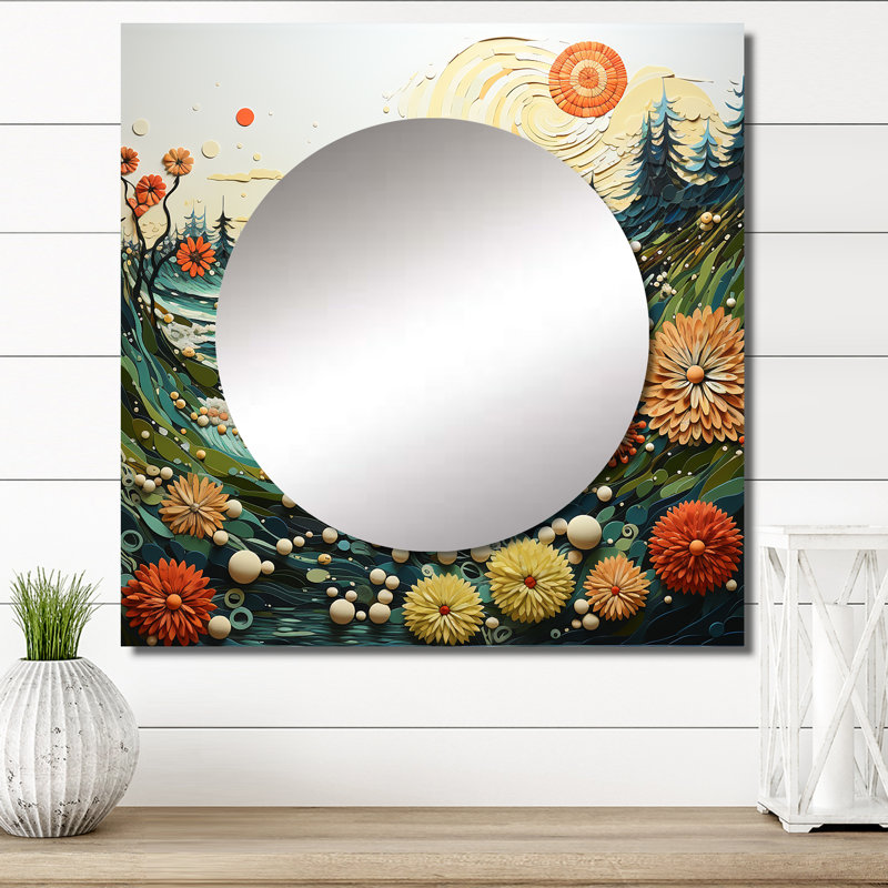 Delrita - Miroir carré pour plage et océan, 23 po x 23 po