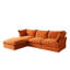 Canapé modulaire rembourré en tissu de velours côtelé 4 pièces avec repose-pieds Fairford-2073417371