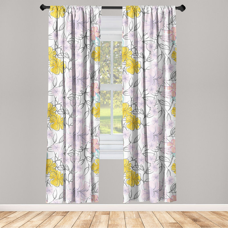 Semi Sheer Curtain Pair, 63" W x 56" L
