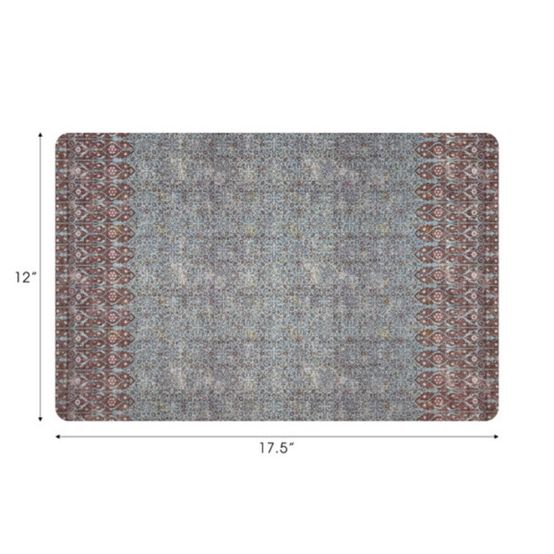 Iznik Pebbles 17.5" Vinyl Placemat, Turquoise/Red