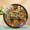 Horloge murale rétro en verre coloré Art déco 12 po