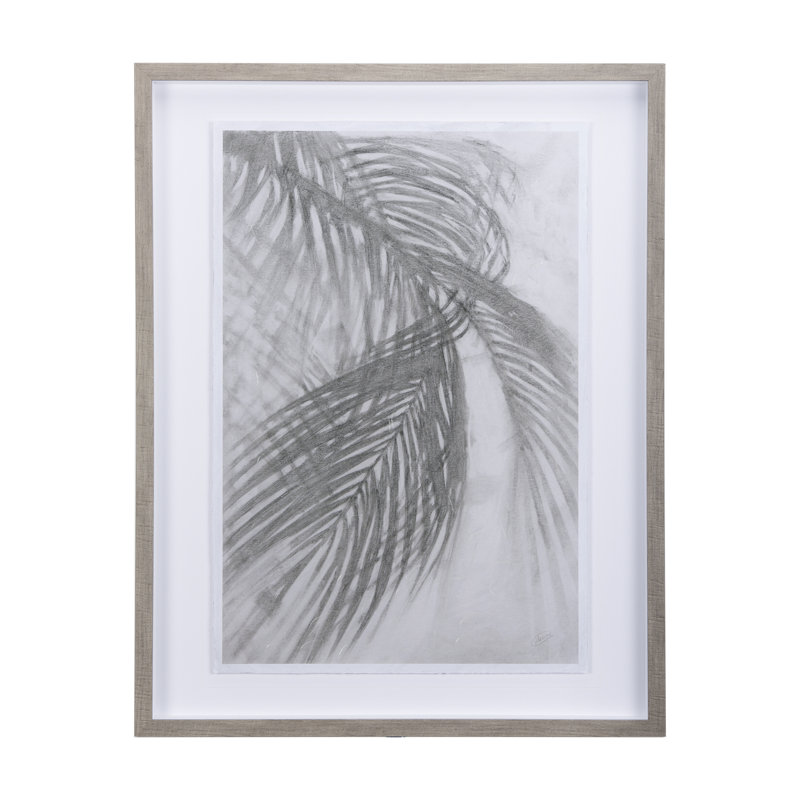 «Shadows on Wood a Hand», reproduction d'art encadrée texturée matte sous verre, Gris, Light Shadows I, Gris