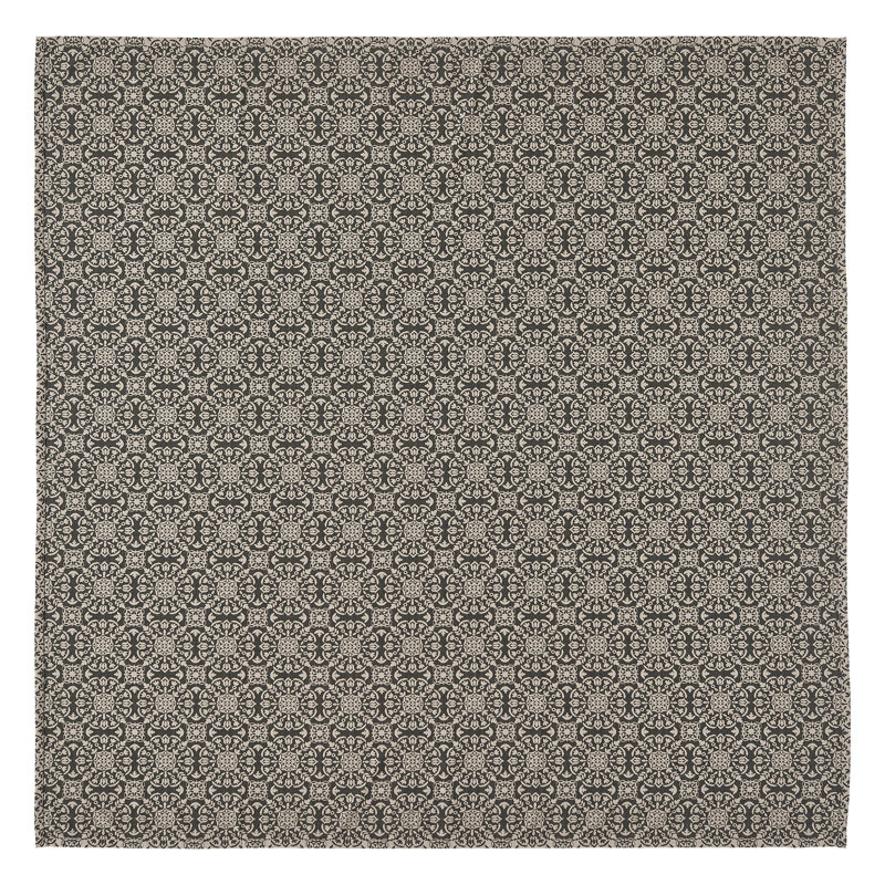 Natural Black Cotton Queen Medallion Coverlet