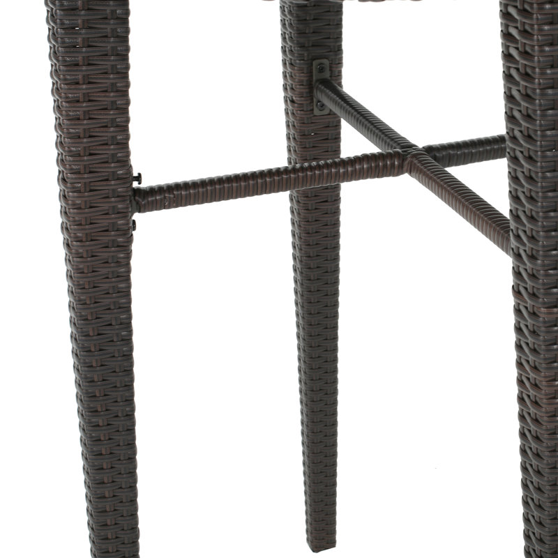 Table de bar d'extérieur, élément de formation en fer et toutes saisons, H 41 po x l 32,5 po, construction multi-marques brun reconnaissable, hauteur, largeur, longueur, couleur principale
