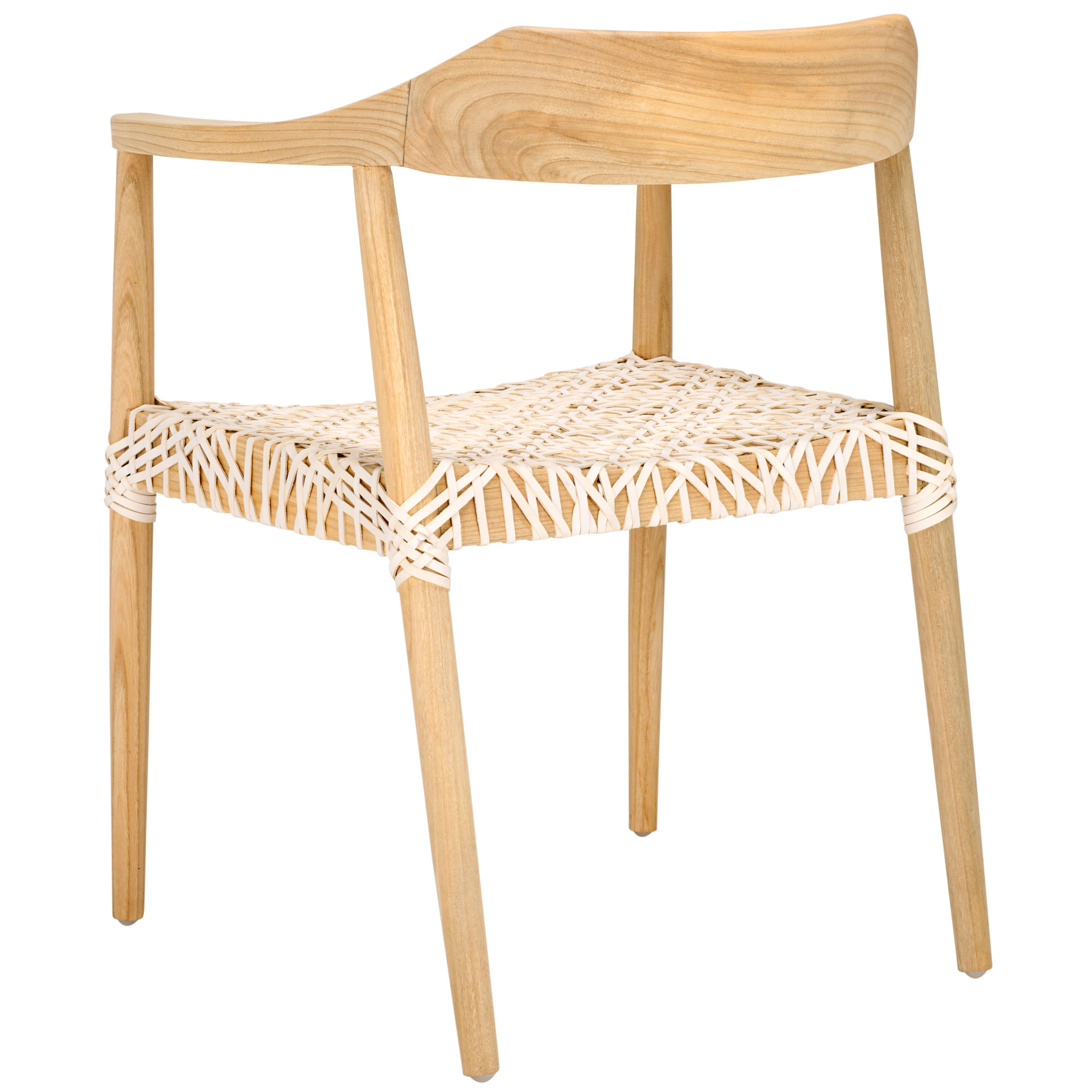 Bruna 22'' Wide Dining Chair, Natural, White Genuine Leather