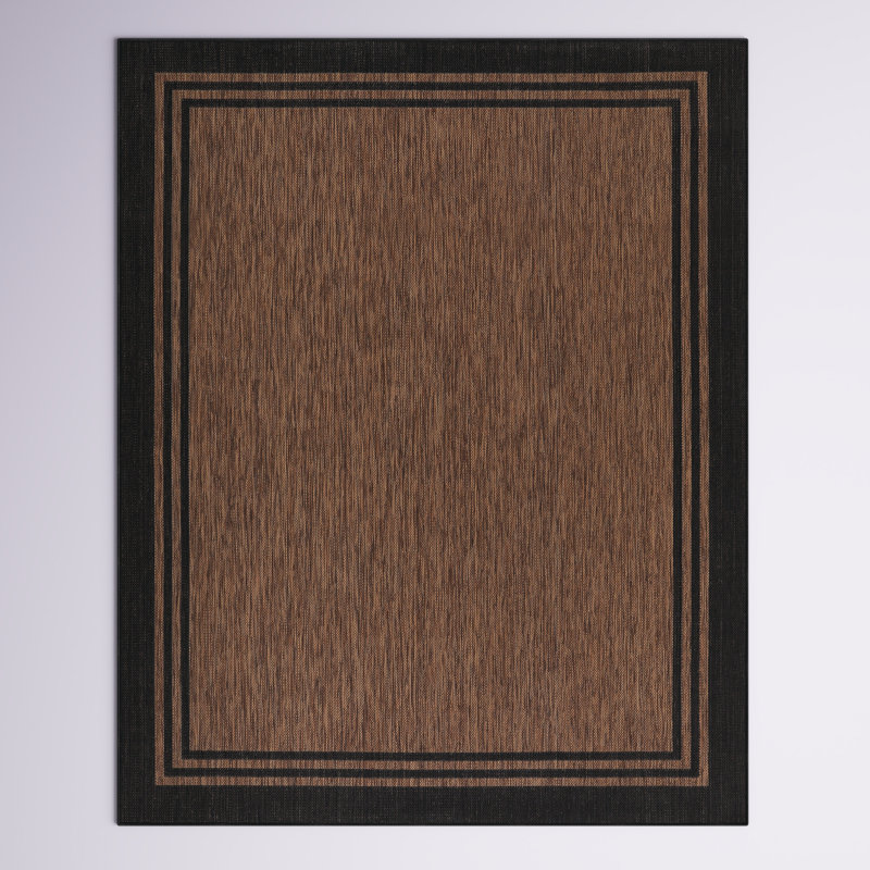 Waikiki Indoor/Outdoor Rug, Brown/Black, Rectangle 8' x 10'