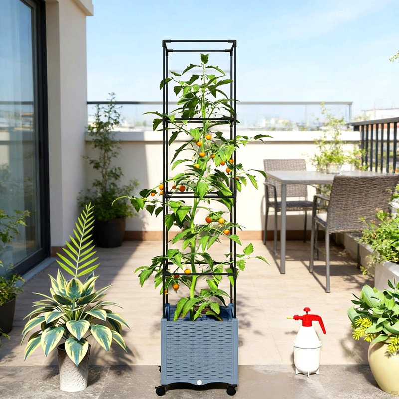 Lit de jardin mobile surélevé, cage à treillis à hauteur ajustable