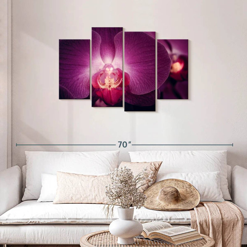 Orchidée mauve Harnek, H 27 po x l 43 po