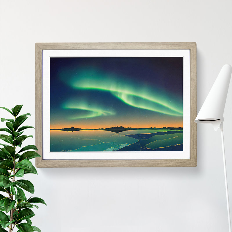 Unbelievable Northern Lights - Framed Print, 34cm H x 46cm W x 2cm D, Oak
