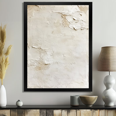 «Soft Soft Beige Plaster Paint Layers», art mural minimaliste sur toile beige
