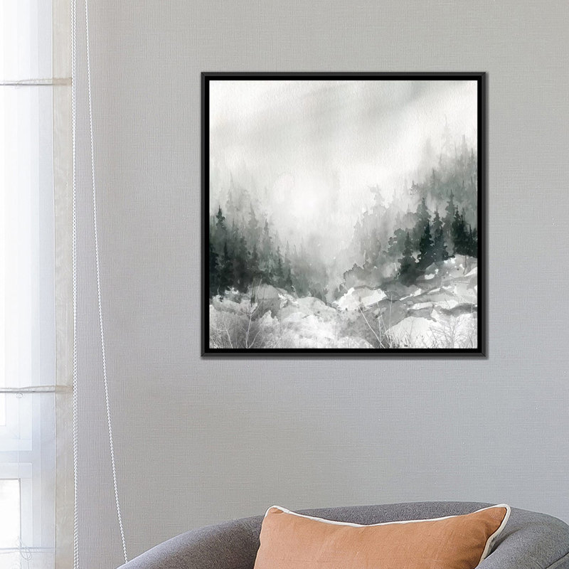 "crépuscule" sur la toile, impression sur toile, H 18 po x l 18 po x P 1,5 po, Toile avec cadre noir, Pas de tapis