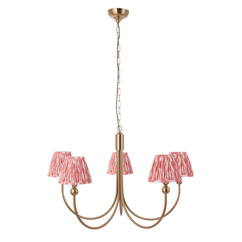 Santiago 5 - Light Shaded Chandelier, Pink