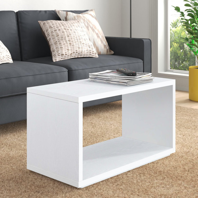 Table basse avec rangement Albury, Blanc