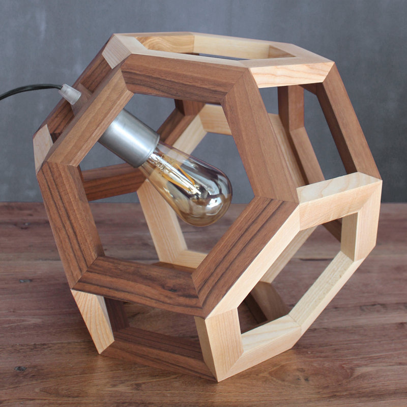 Chewelah 1 - Light Geometric Pendant, Light Oak