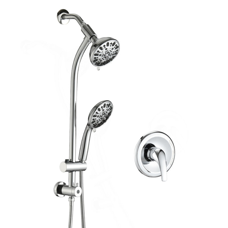 Dual Shower System With Handheld 7-Spray, Chrome