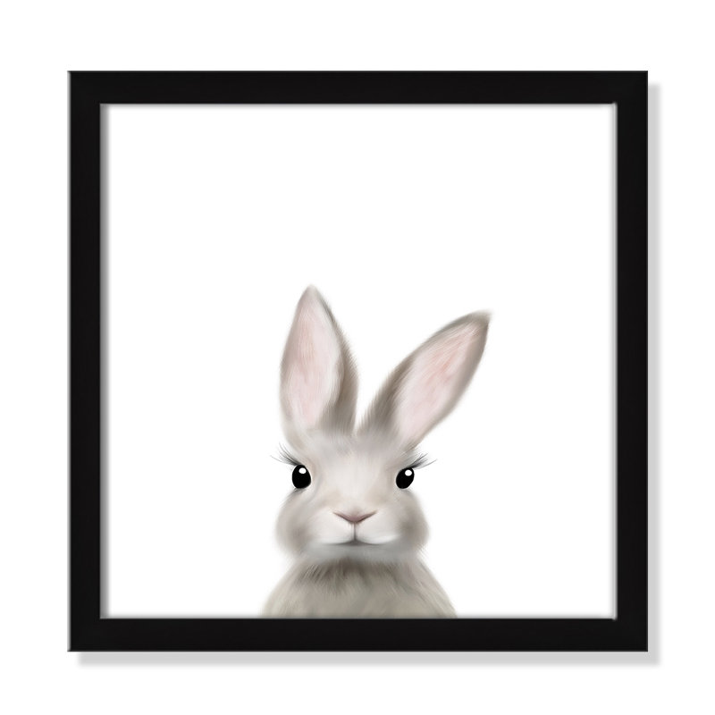 Art encadré en lapins forestières, Encadré de boîte noir, H 13 po x l 13 po x P 1,19 po