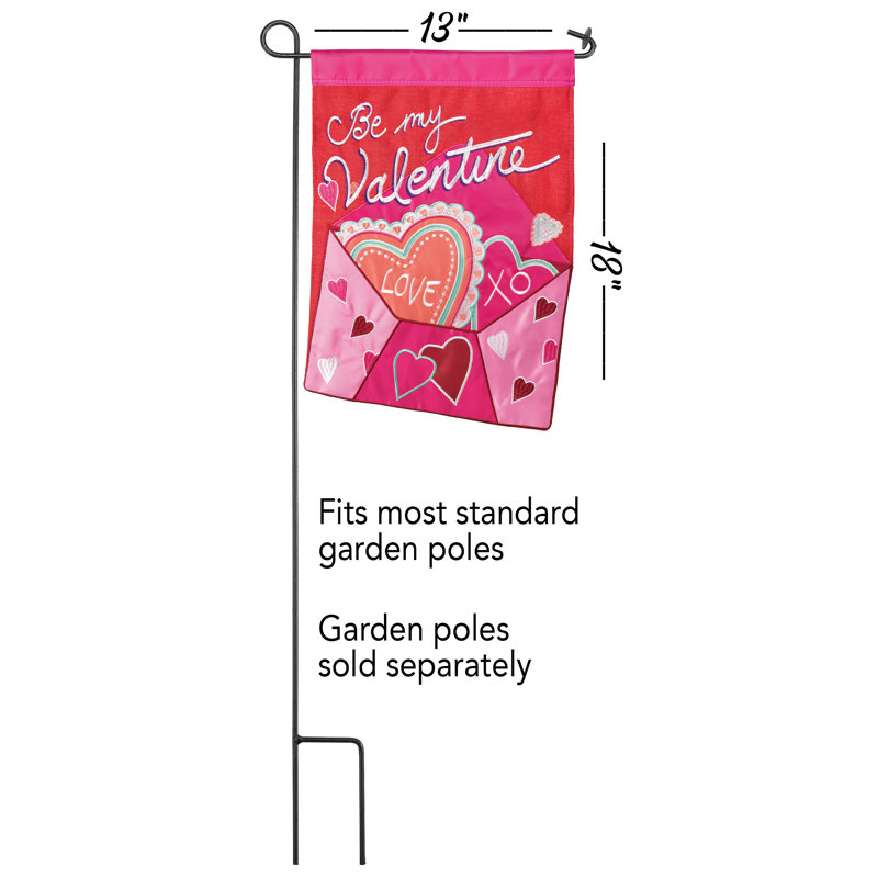 Double Sided Polyester Valentine's Day Garden Flag, 18" H x 13" W