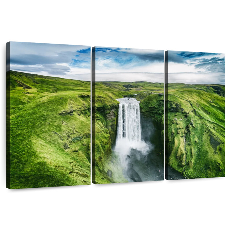 Alvord Iceland Skogafoss Waterfall, 48" H x 74" W