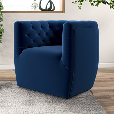 Quinton Upholstered Swivel Barrel Chair