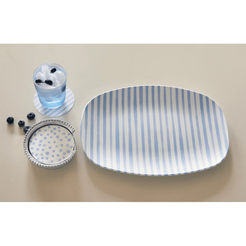 Mariposa Traychic Resin Platter, Light Blue