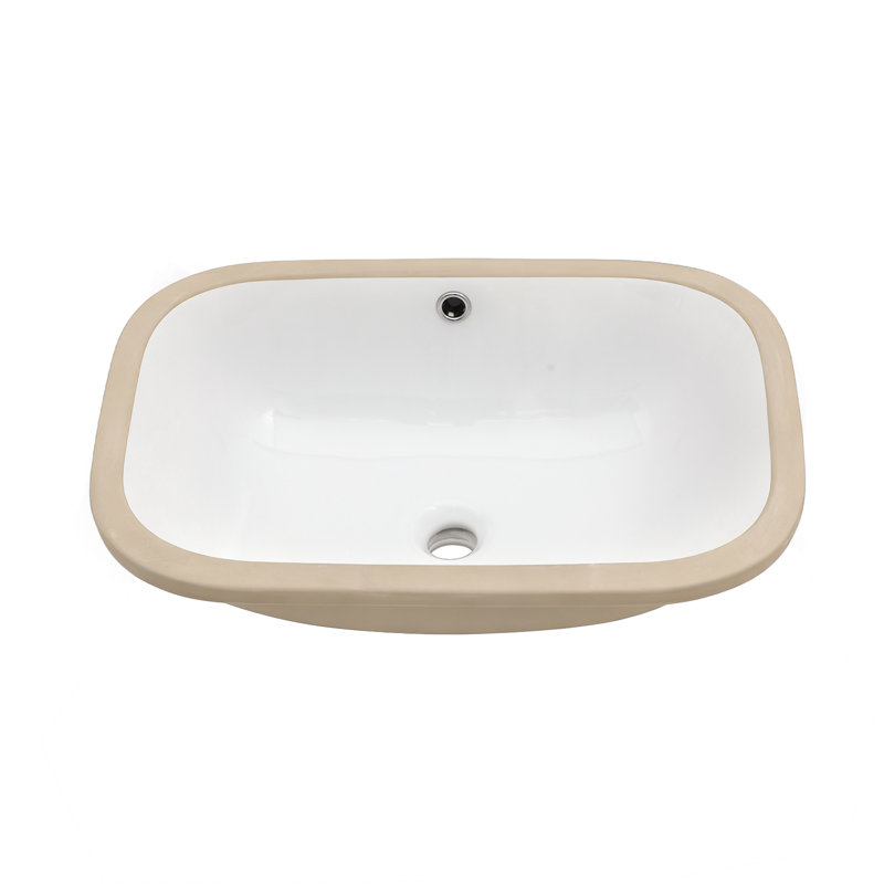 Lavabo de salle de bain encastré en céramique blanc avec trop-plein 22 po x 15 po x 8,3 po