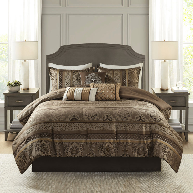 Édredon grand 7 pièces - brun / or, style céleste, design