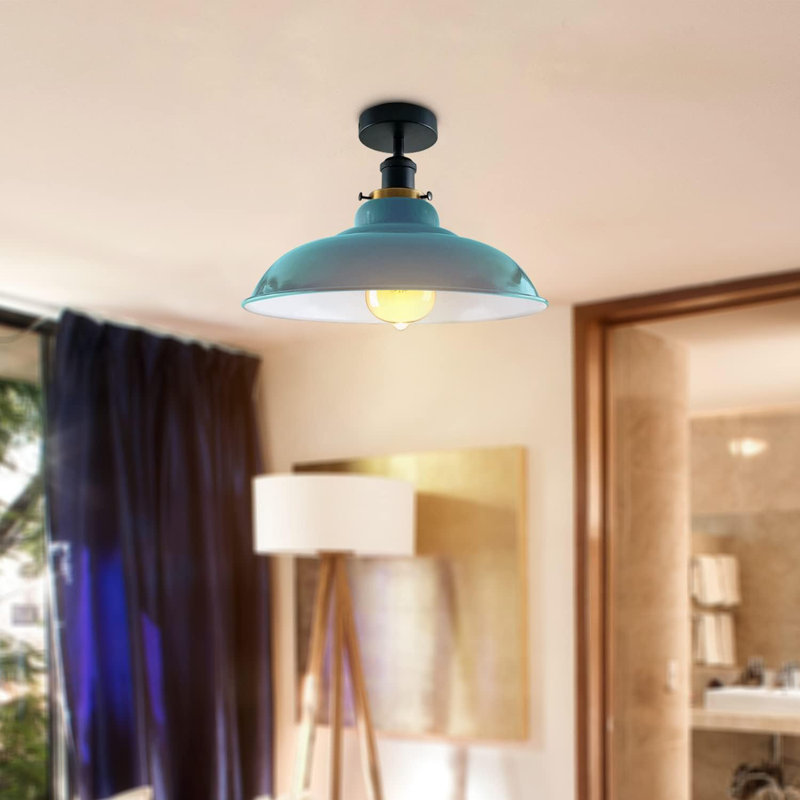 Kunze Flush Mount, Cyan Blue