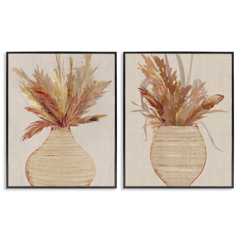 Ensemble de 2 estampes de Pampas, Giclée encadrée noir minuit, H 14 po x l 11 po
