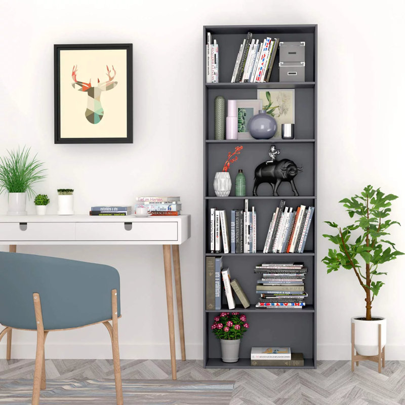 Langner 70.8" H x 23.6" W Standard Bookcase, 6-Tier Open Bookcase and Bookshelf, Freestanding Display Storage Shelves Tall Bookcase for Bedroom, Living Room and Office