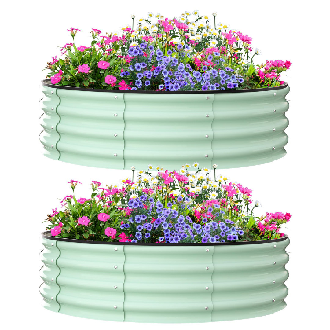 2PCS Planters Outdoor Raised Beds for Garden, Planter Box, Garden Planters Outdoor, Galvanised Planter