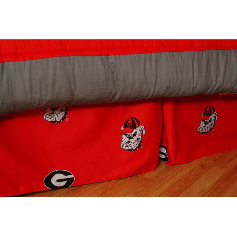 NCAA Ruffled Bed Skirt, Twin, Georgia