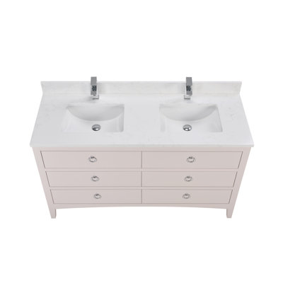Newnam 60" Oak Double Bathroom Vanity