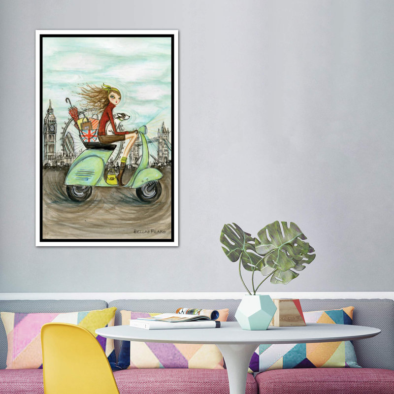 Art de londres, H 60 po x l 40po x P 1,5 po, Toile blanche encadrée