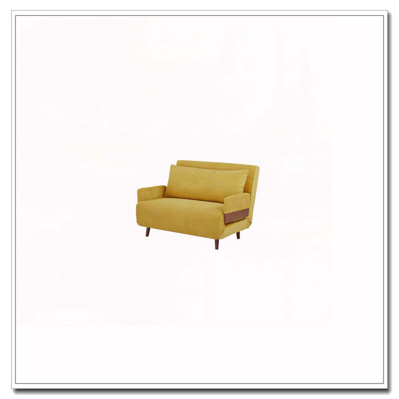 Fauteuil d'appoint rembourré convertible, Jaune