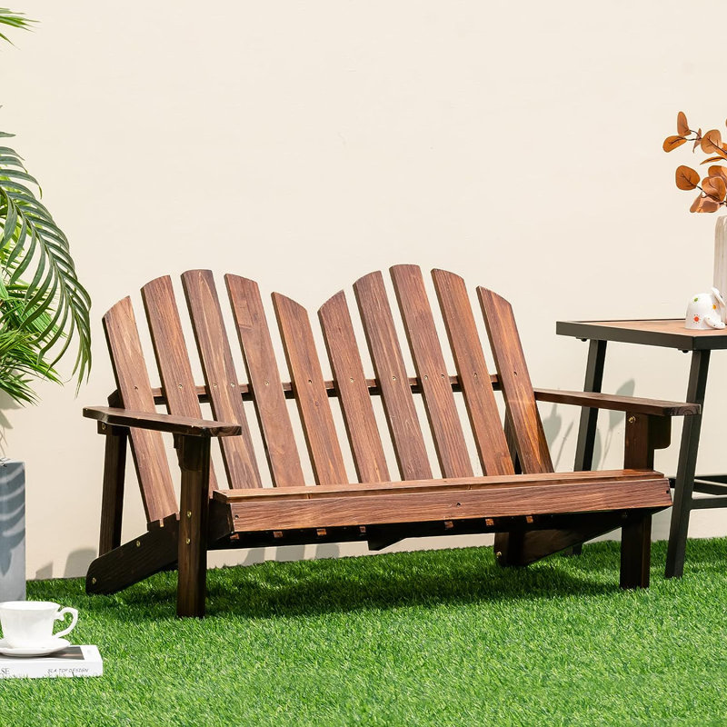 Grigg Solid Wood Fir Outdoor Bench, Brown