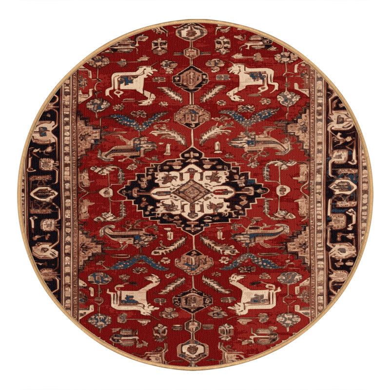 Tapis brun lavable à la machine, Rond 7 pi