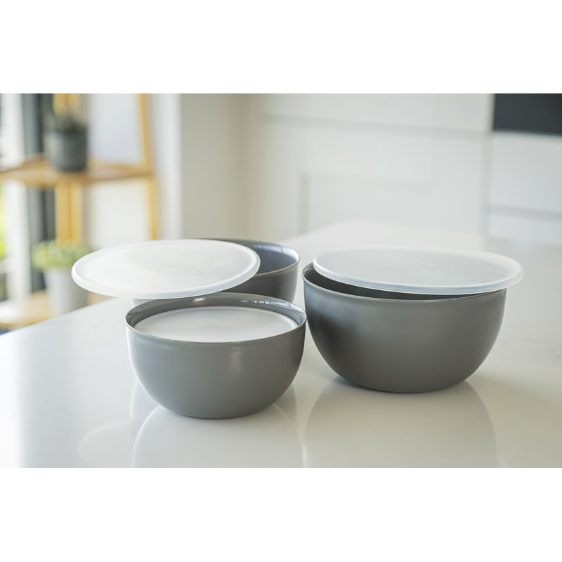 KitchenAid 4pc Meal Prep Bowls Set with Lids - Charcoal Grey