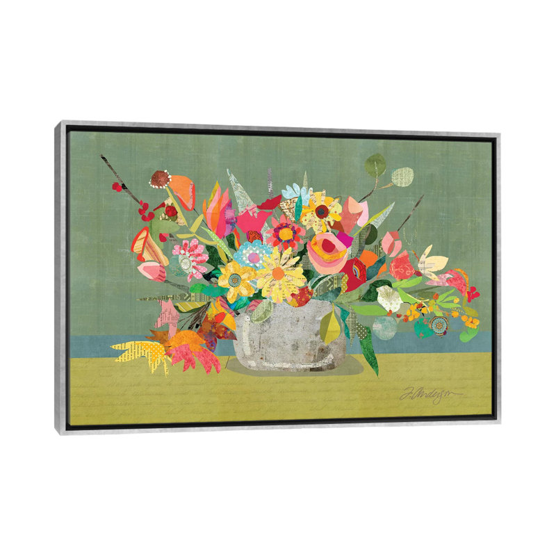 Pièce maîtresse de ferme par Traci Anderson - reproduction d'art, H 40 po x l 60 po x 1,5 po, Toile avec cadre argenté