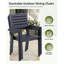 Ensemble de salle à manger 7 pièces pour l'extérieur - table de patio en PEHD toutes saisons et 6 chaises empilables avec structure en acier antirouille, ensemble de mobilier de patio peu encombrant pour la cour arrière (noir)-128985097